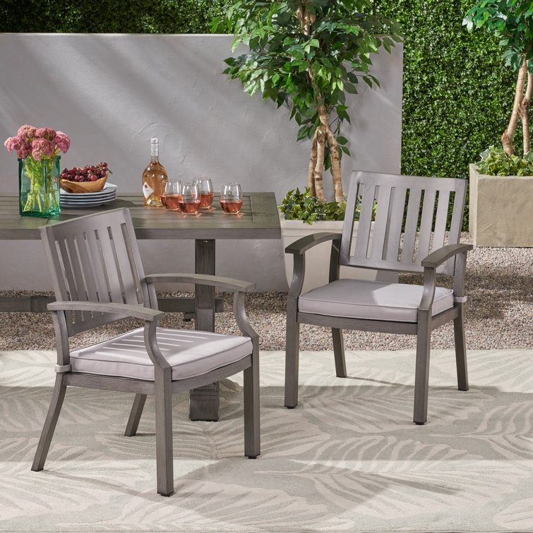 Charlton Home® Wayzata Outdoor Modern Patio Dining Chair with Cushion